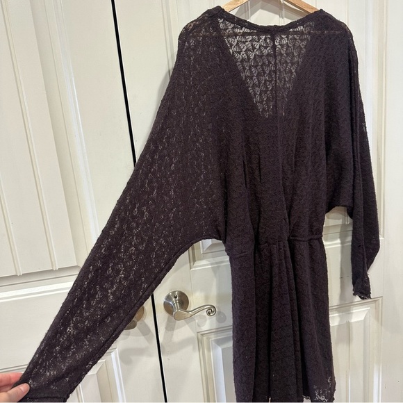 NWT Women’s Free People Snug Bug Wool Blend Faux Wrap Casual Plum Dress Medium - Picture 6 of 13